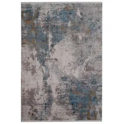 Vintage Teppich Kennedy 133 x 190 cm Mischgewebe Grau, Blau Grau /
