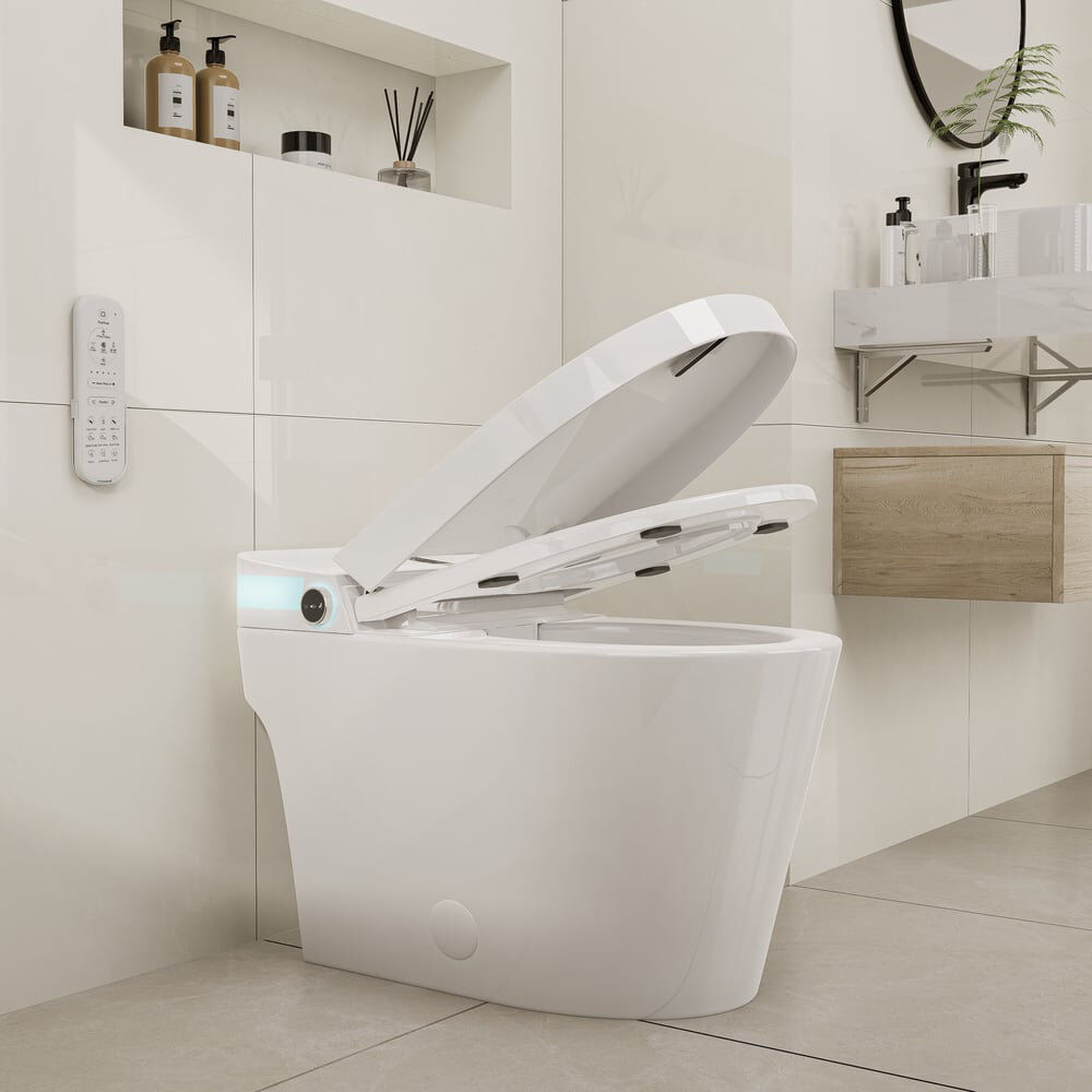 Ivy Bronx Glowin K1 Automatic Smart Bidet Toilet With Heated Seat, Adjustable Spray & Rear Ambient Light Matte White