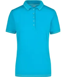 Damen Elastic Polo-Shirt "JN568" - M - aqua/white