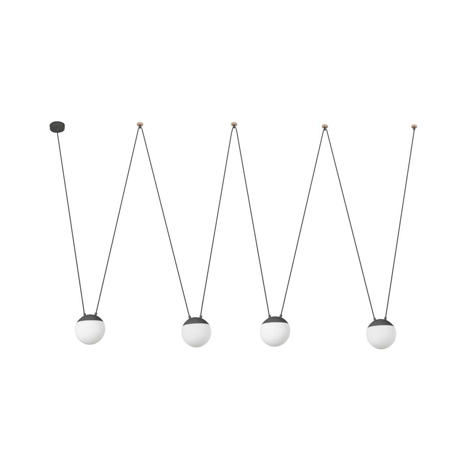 Faro MINE SPACE Hanglamp met 4 lampen, E27 fitting, IP20, grijs