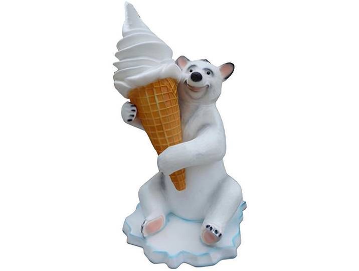 Xlmoebel Dekofigur Eisbecher-Statue aus Kunststoff in bunten Farben für Gastronomie (Skulptur, Skulptur I8B-215cm), Hergestellt in Europa