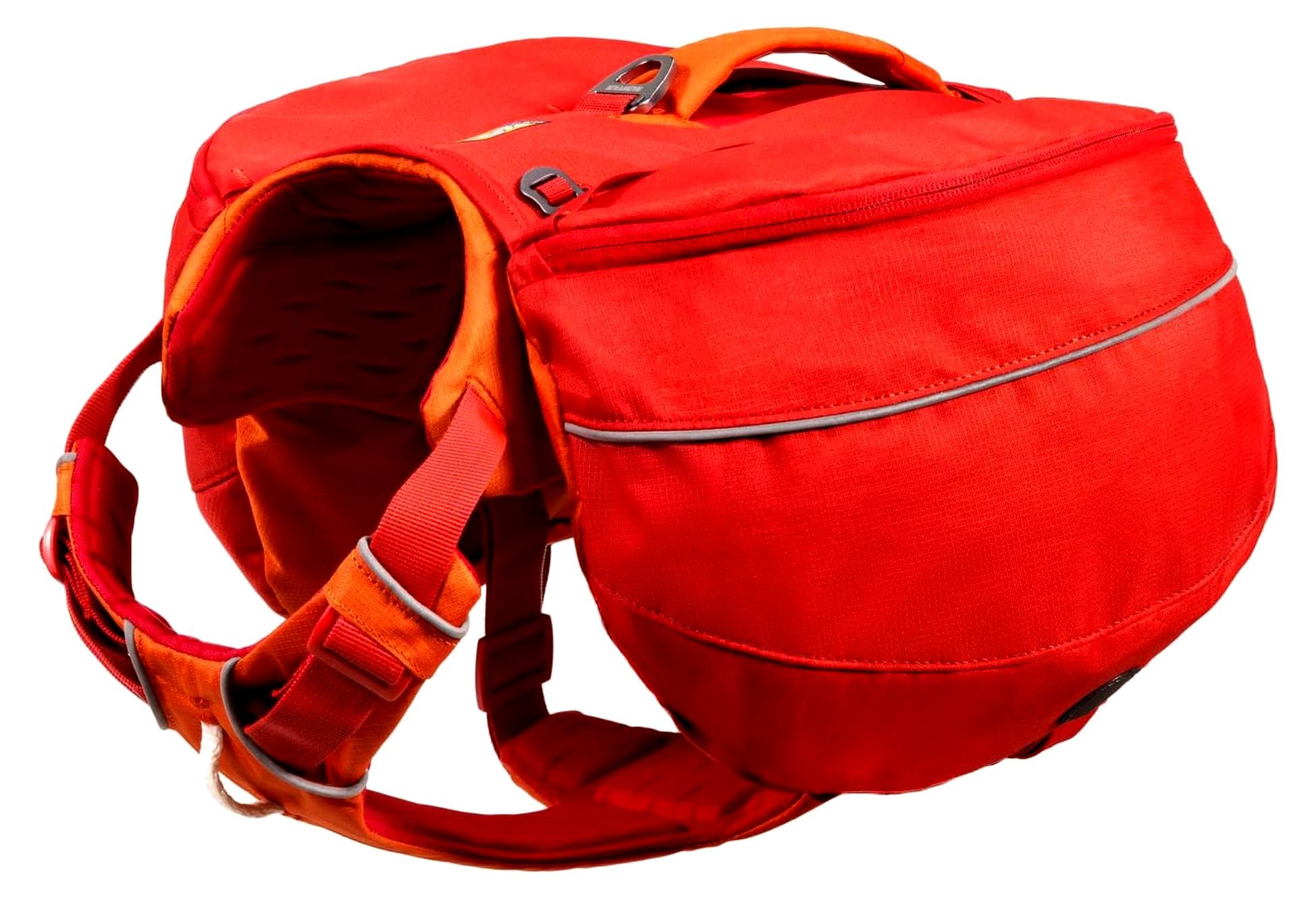 Modulare Hundetasche und Reisetasche, leichter Hunderucksack für Wanderungen und Spaziergänge mit integriertem Geschirr, Größe S, rote Johannisbeere