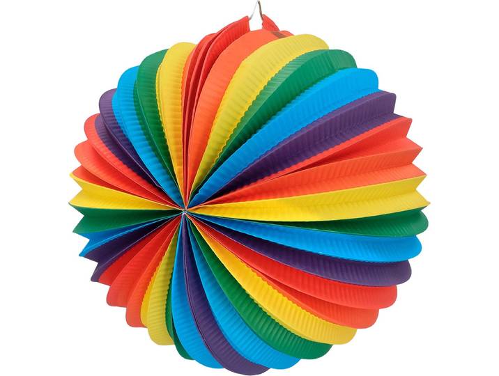 Boland - Papieren ballonlampion Rainbow Multi - Verjaardag\, Kinderfeestje\, Sint Maarten