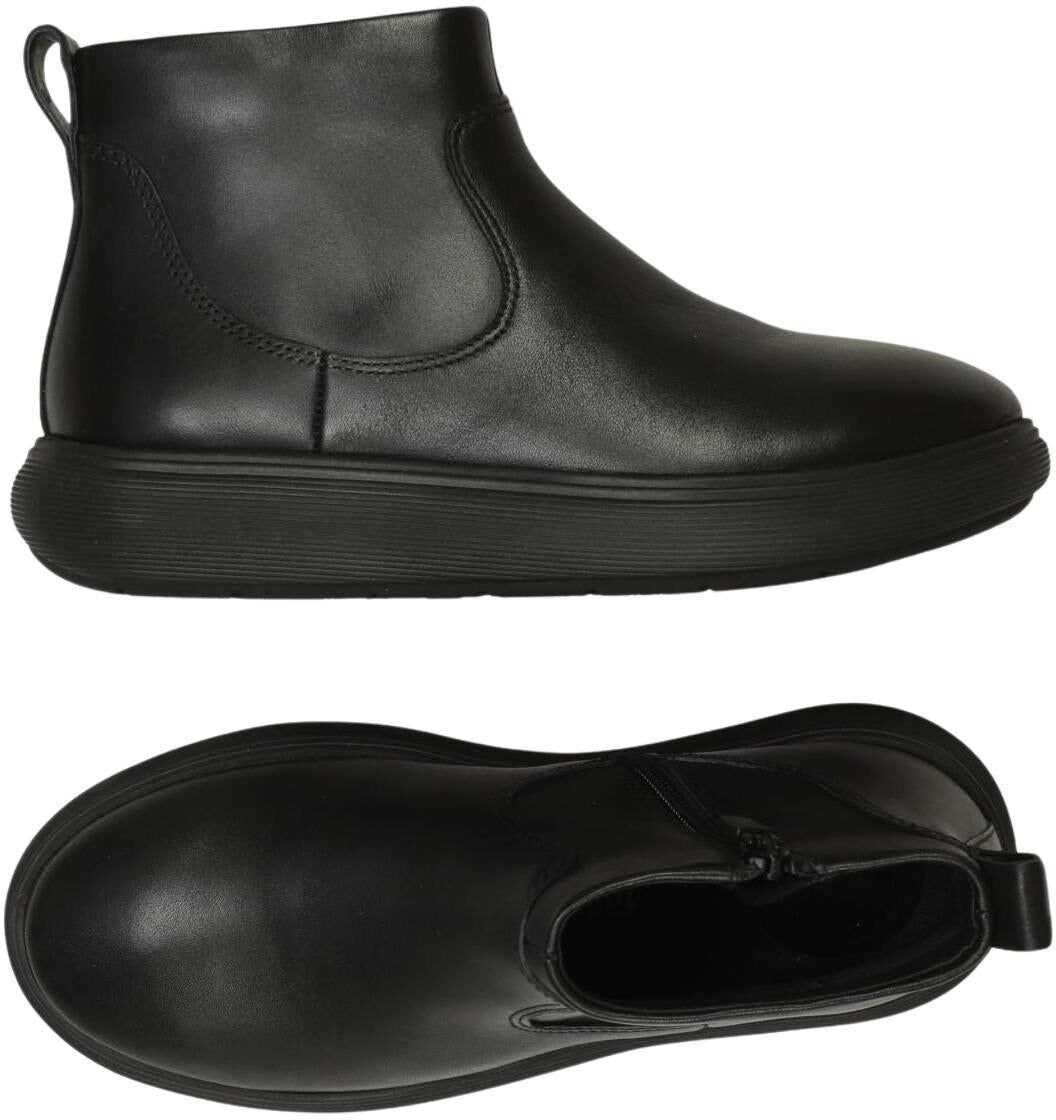 FitFlop Damen Stiefelette, Schwarz, Gr. EU 38, kein / Etikett / Leder - Second Hand