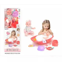 Pup­pe mit Sound und Badewanne – 30 cm