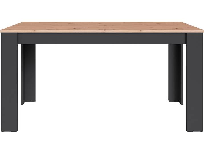 Esstisch BYLIVING Nori , schwarz (anthrazit), B:160cm T:90cm, Tische, Esstisch, Küchentisch in Eicheoptik, Gestell wahlweise anthrazit oder weiss