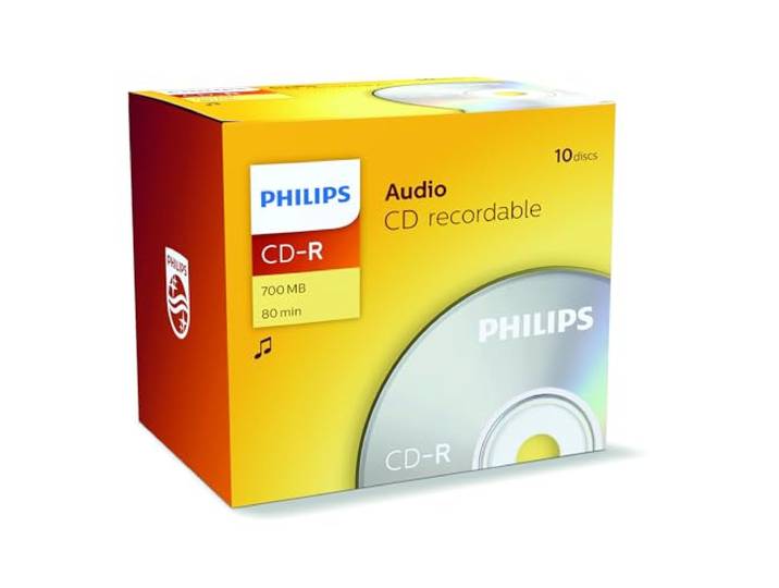 Philips CD-R Audio (700 MB / 80 minuten, 10 stuks Jewel Case)