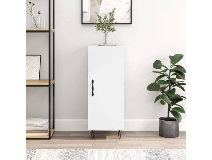 UNIQUE Buffet Commode Meuble de rangement blanc 34 5x34x90 cm bois d'ingénierie 60130