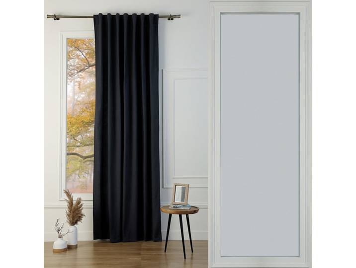 Rideau à passant toile de coton 140x260 fusain