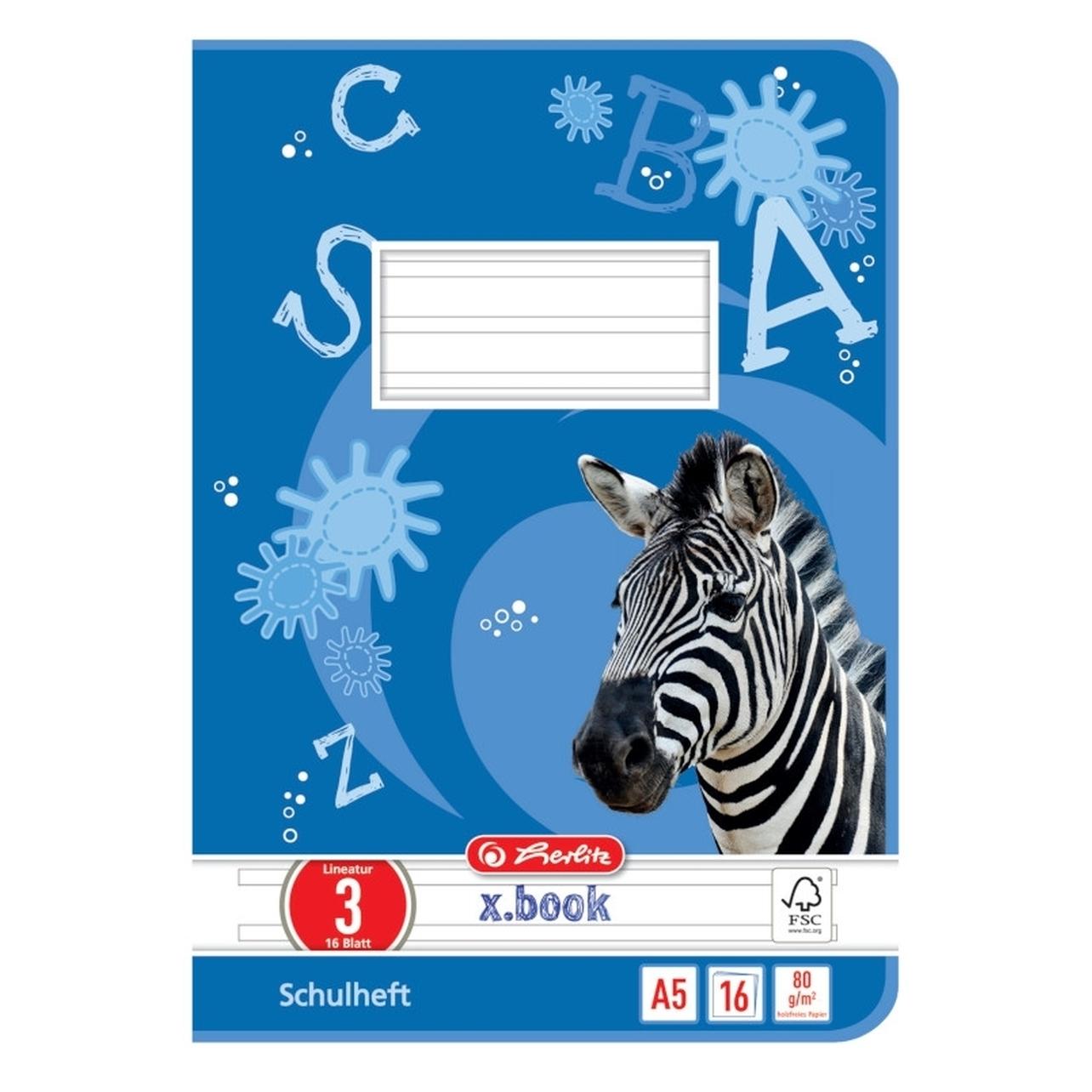 Herlitz Schulheft x.book, DIN A5, Lineatur 3 / liniert (A5, Liniert) (3320306)