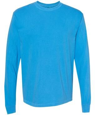 Comfort Colors C6014 Men's Adult Long Sleeve Top in Royal Blue Caribbean size 3XL   Ringspun Cotton 6014, CC6014