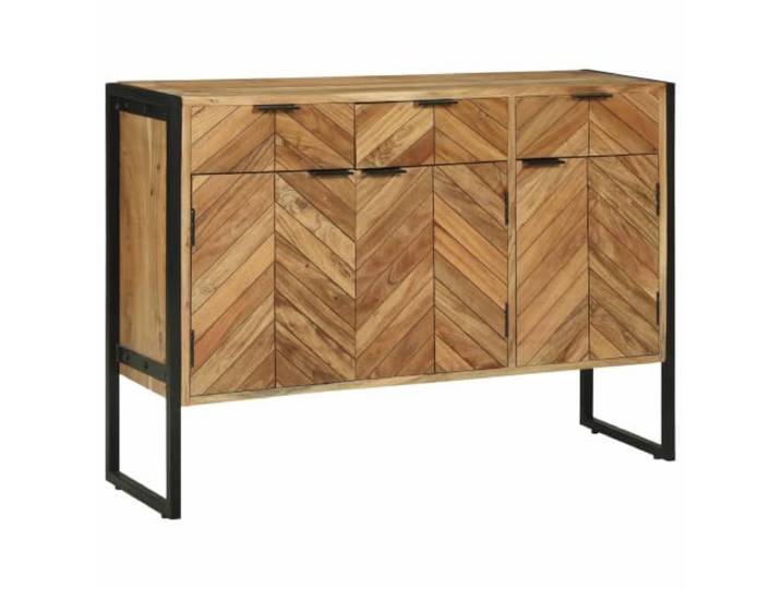 KPOTUERTU Sideboard 100 x 30 x 75 cm Massivholz Akazie Akazienholz,Innenbereich,rechteckige Form,industrieller Stil,Schubladen