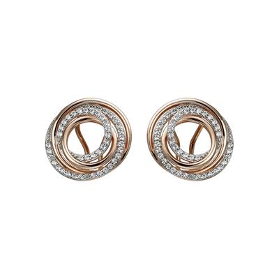 Paar Ohrstecker JOBO, rosa (roségoldfarben, weiß), Ohrringe, Damen, Silber 925 (Sterlingsilber), 925 Silber roségold vergoldet mit 92 Zirkonia