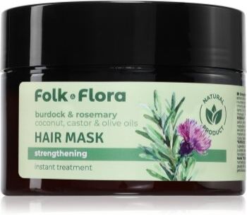 Folk & Flora Burdock & Rosemary máscara reforçadora em profundidade para cabelo 200 ml. Burdock & Rosemary