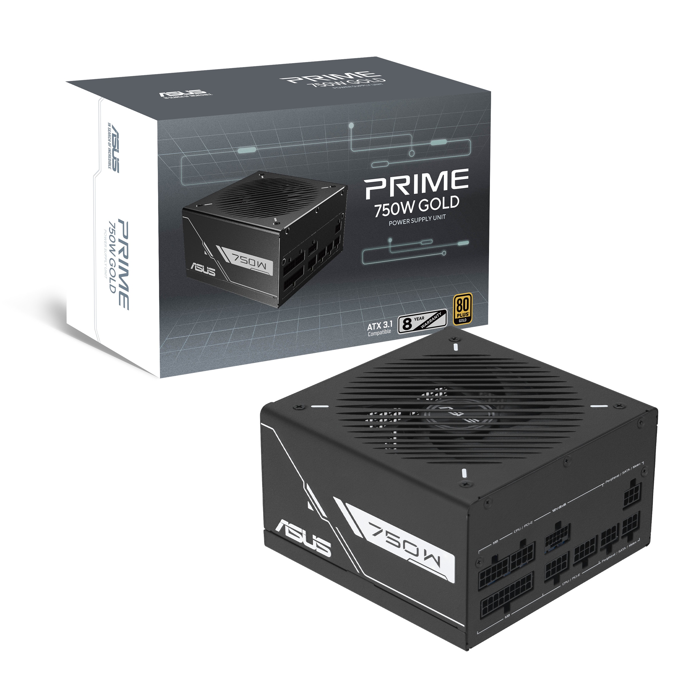 ASUS PRIME-750G-BLACK 80+Gold 7500W ATX3.1 Netzteil 90YE00U3-B0NA00