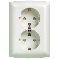 Siemens 5UB2211-3KK DELTA i-system SCHUKO-Doppelsteckdose mit erh. Berühungsschutz, titanweiß, o. Krallen 5UB22113KK