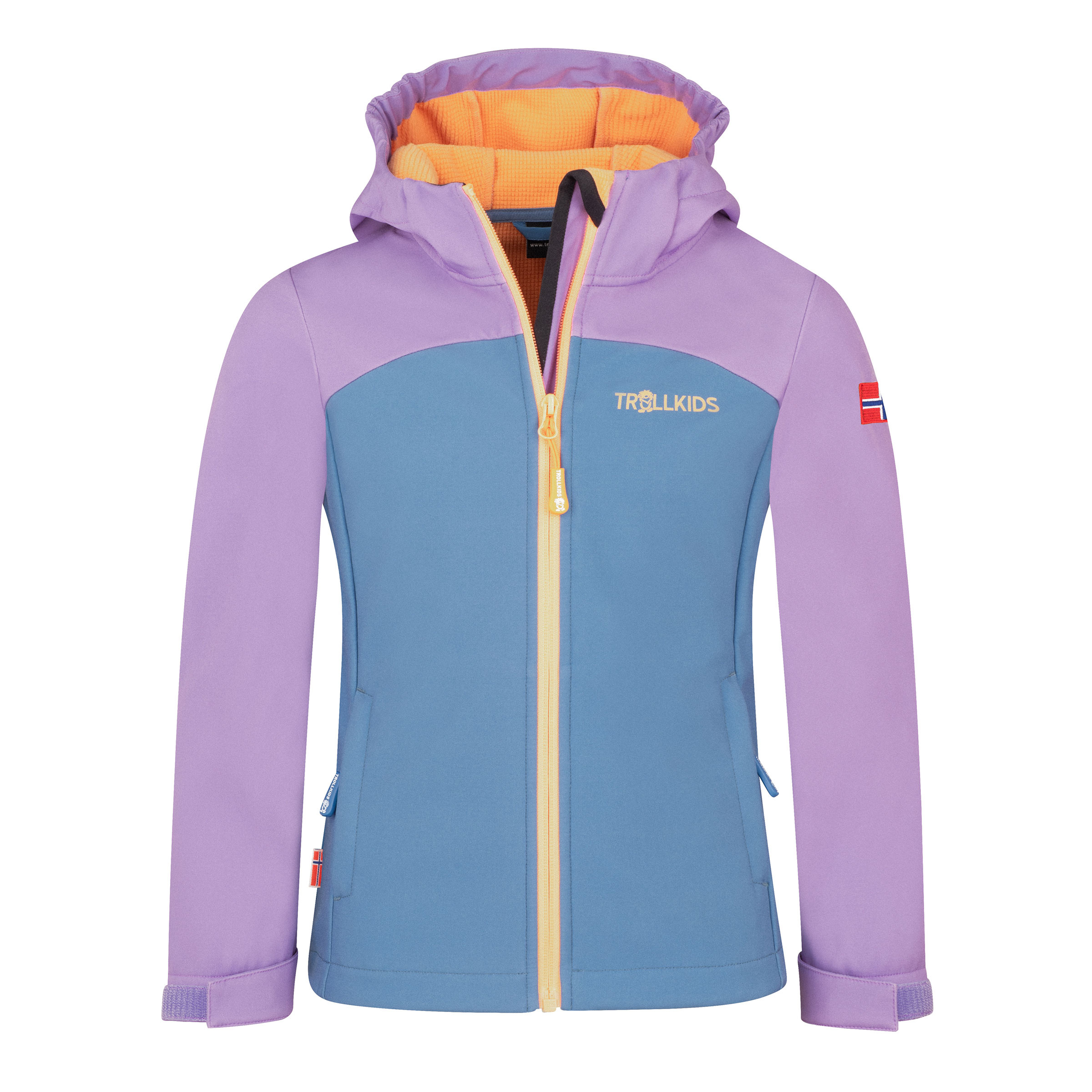 Trollkids Kristiansand XT Kinder Softshelljacke lila Größe 104 Trekking Wasserabweisend Wasserabweisend