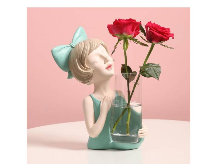 Vase de fille moderne mignon, décoration de bureau, Vases floraux, Arrangement de fleurs décoratifs, jolis Pots de fleurs en verre hydroponique