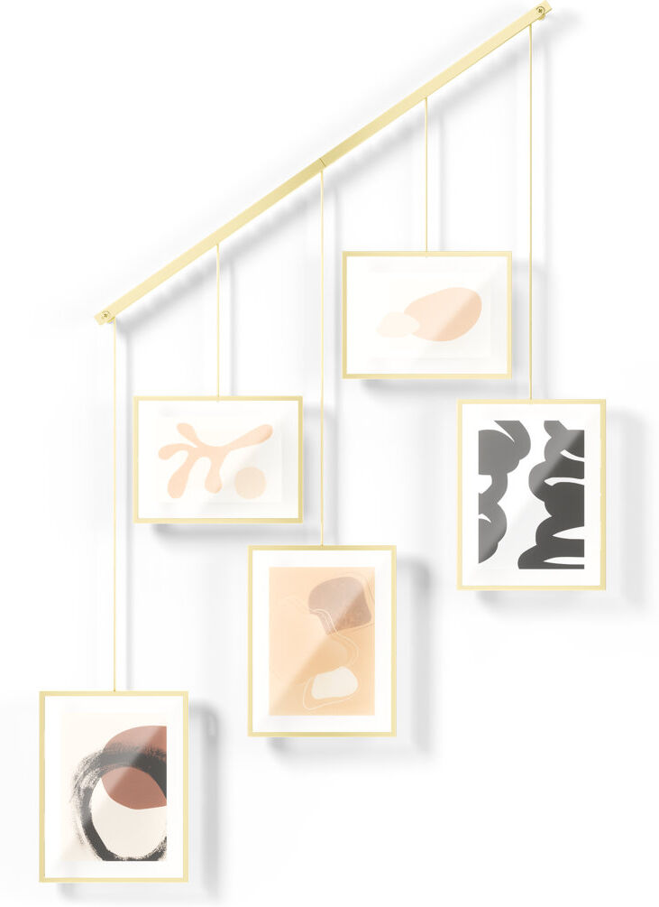 Umbra Hanging 5 Photo Frame set Brass 4" x 6", 5" x 7"