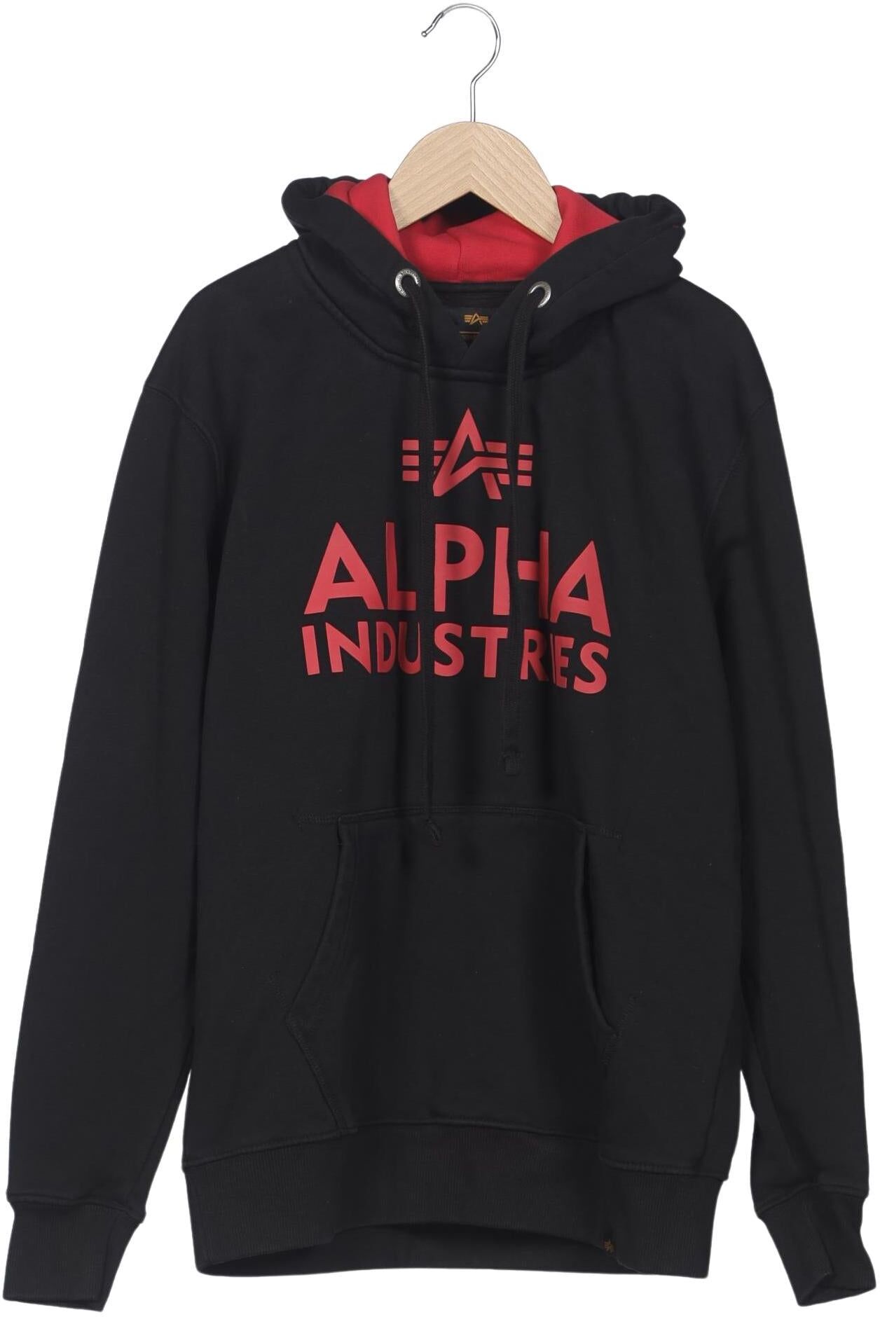 Alpha industries Herren Kapuzenpullover, Schwarz, Gr. M, kein / Etikett - Second Hand