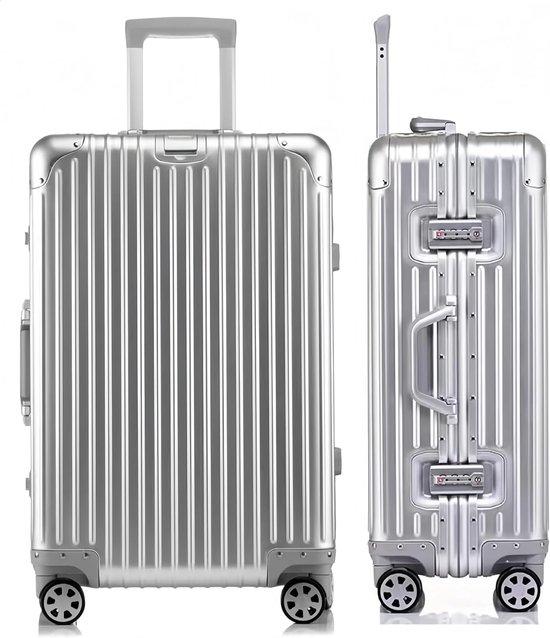 Famanu Aluminium Handgepäckkoffer mit 4 Rollen und TSA-Schloss - Ideal für Reisen
