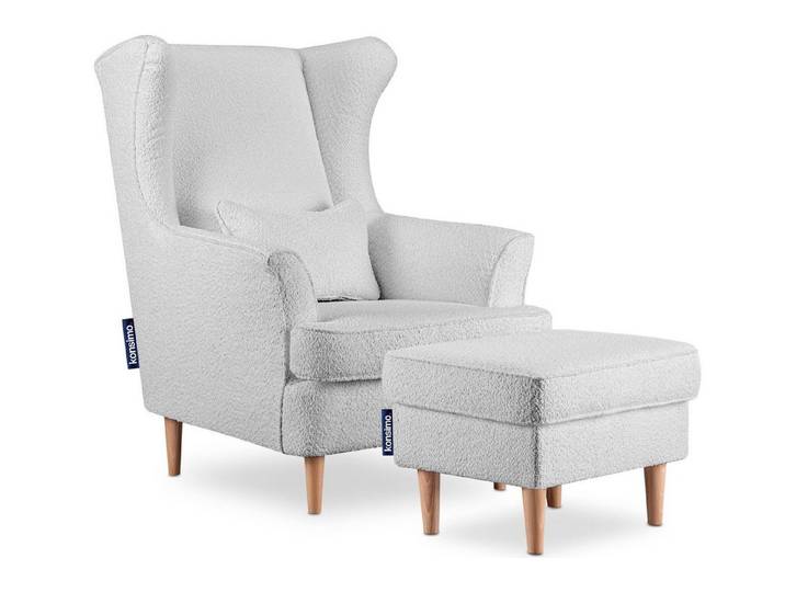 KONSIMO® Ohrensessel STRALIS Sessel, skandinavischer Stil, hergestellt in der EU, zeitloses Design