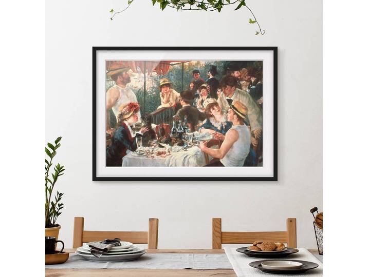 Bild Renoir Das Frühstück der Ruderer II Papier Rahmen: Echtholz, furniert: Kiefer Multicolor 100 x 70cm