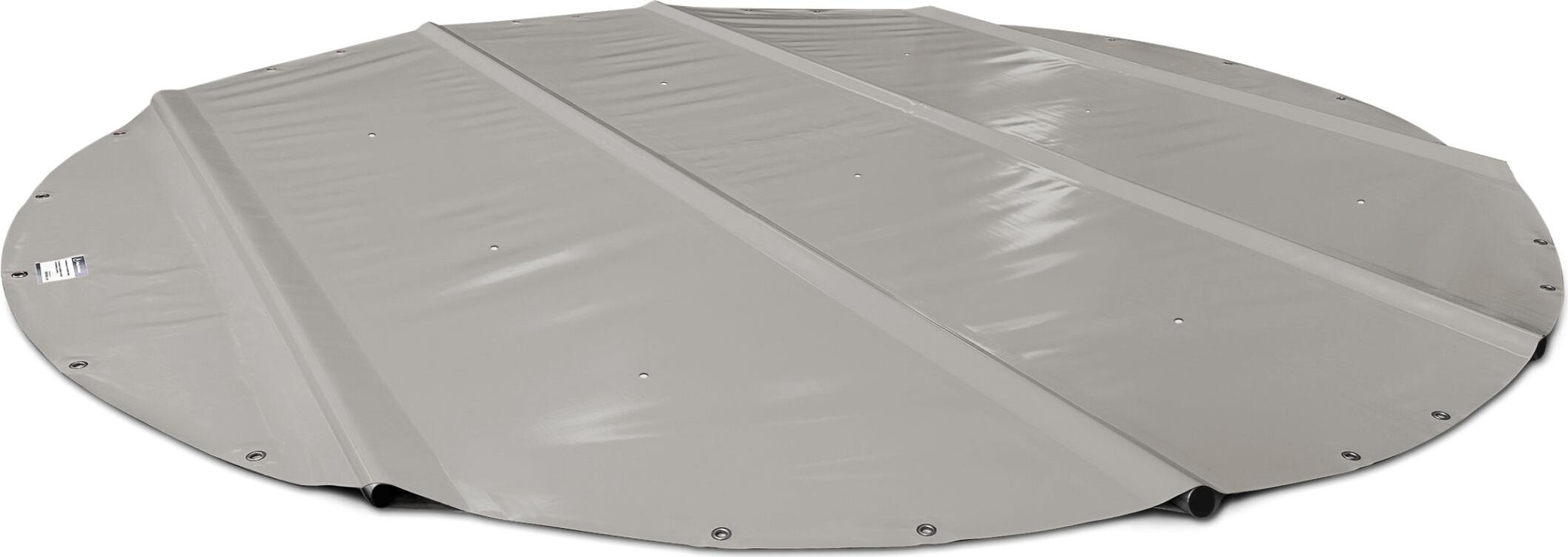 SafeDeluxe Runde Poolplane Stangenabdeckung ohne Stangen (Durchmesser der Plane = 450cm, Grau RAL7037) Rollabdeckung Poolabdeckung Abdeckung aus LKW Plane