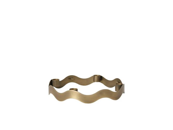 Kerzenhalter BROSTE COPENHAGEN Broste Copenhagen Halo Adventskerzenhalter , messing, Ø:24,5cm, Eisen, Messing, Kerzenhalter, Kerzenhalter