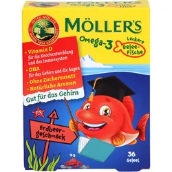 Möller's Omega-3 Gelee Fisch Erdbeere 36 ST