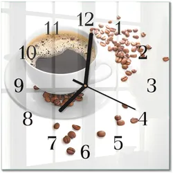 WANDUHR aus Glas 30x30 cm - Kaffee