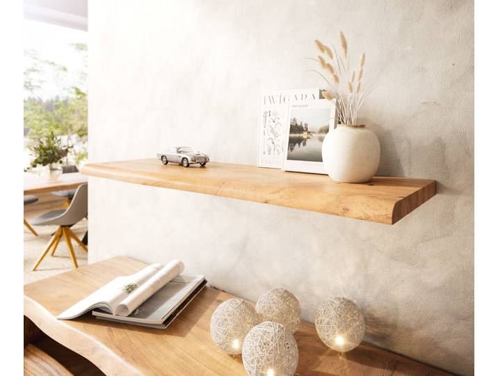Wandplank Live-Edge 100 cm acacia natuur massieve boomrand