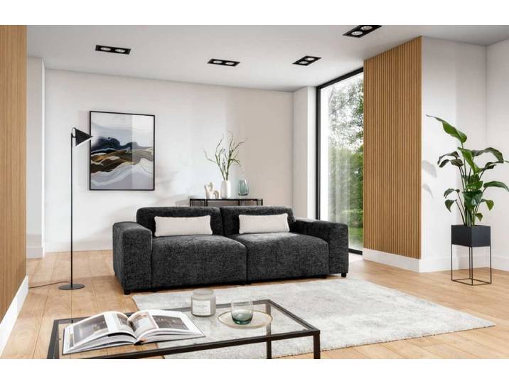 Designer 2er Sofa Napoli - Beige - Stoff - Luxusbetten24