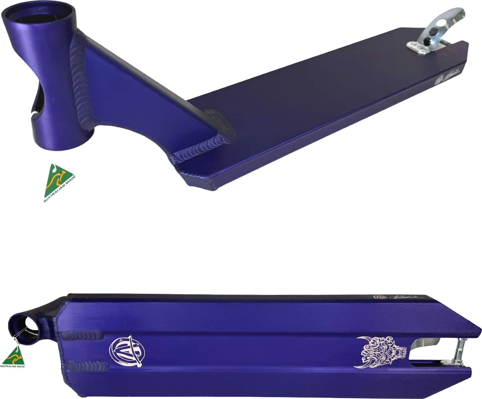Apex Pro Stunt-Scooter Deck 49cm 5" Wide Lila Sig. Angus Huges V3