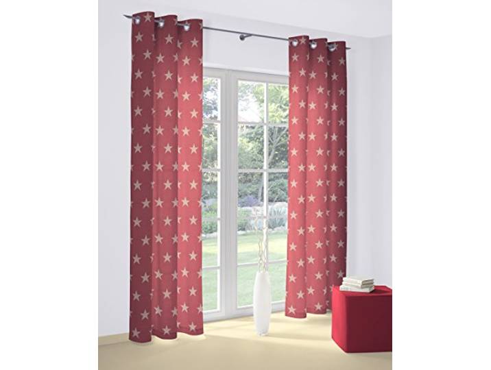 Wirth Fertigschal Felino mit Ösen, Polyester-Baumwolle, Rot, 175 x 135 cm