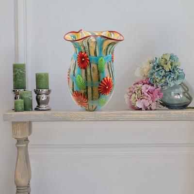 Dale Tiffany Plazio Hand Blown Art Glass Vase