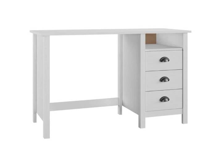 Meuble de bureau - GAR - Bureau Hill Range avec 3 tiroirs - Bois massif - Blanc - Contemporain - Design