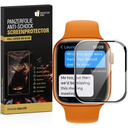 2x Panzerfolie für Apple Watch 7 41mm FULL CURVED Displayschutz Schutzfolie Schwarzer Rand HD KLAR
