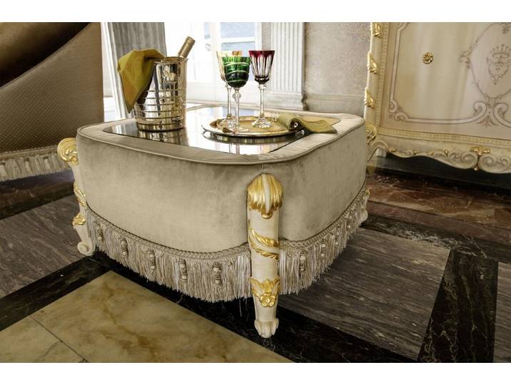 JVmoebel Couchtisch Klassischer Barock Couchtisch aus Holz mit brauner Oberfläche (Packung, 11-St), Made in Europa
