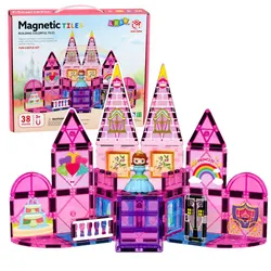 Magnetische Bausteine Prinzessinnenschloss Rosa 38-teilig.