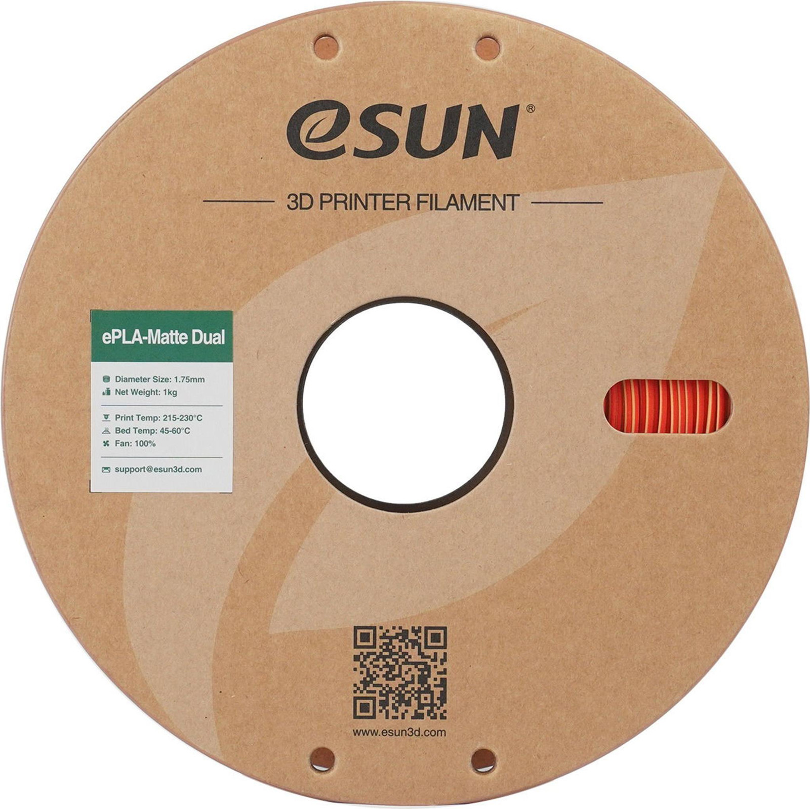 ESUN PLA filament dubbelkleurig rood/geel 1,75 mm 1 kg