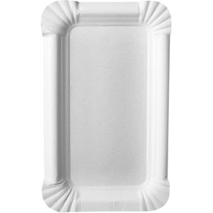 Papstar Einwegteller 11006 pure, Pappe, weiß, 15 x 9cm, 250 Stück