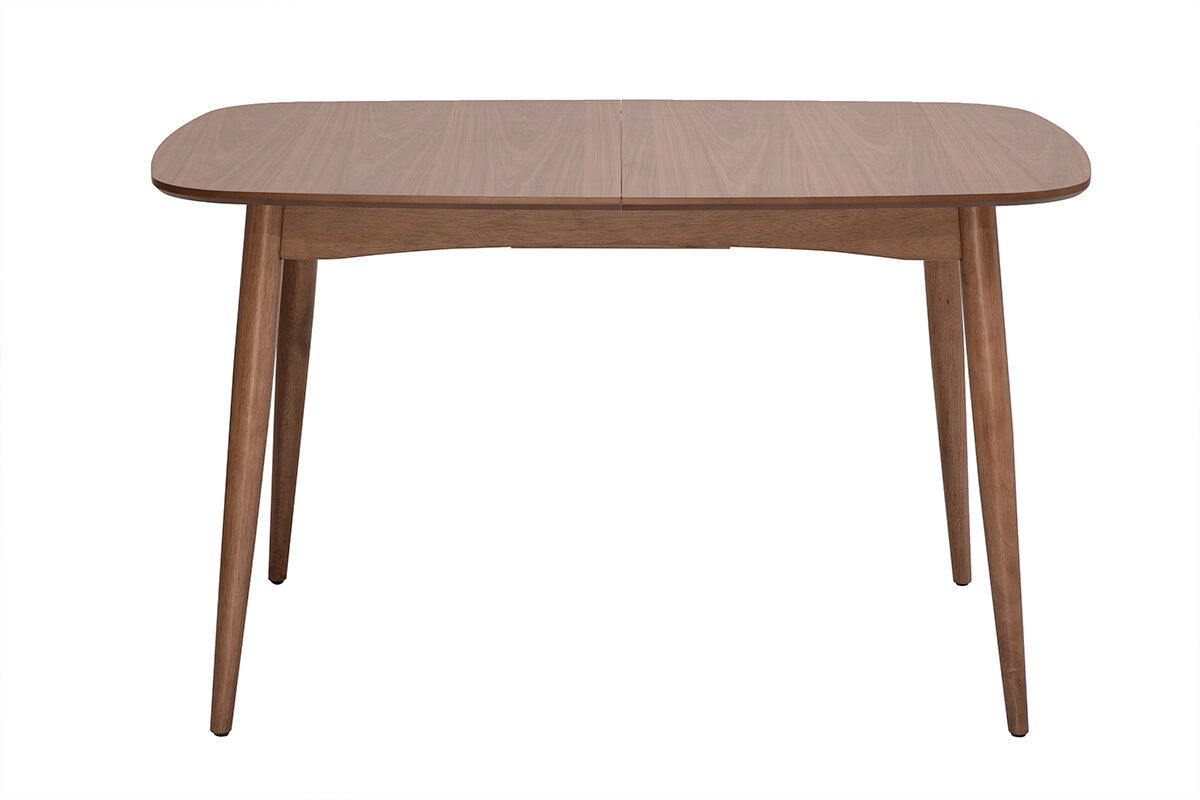 Miliboo Ausziehbarer rechteckiger Esstisch aus dunklem Nussbaumholz L130-160 cm HELMA