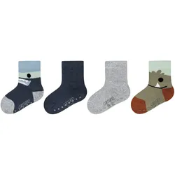 4er Pack camano Soft Baumwolle Full Terry Antirutsch Baby-Socken 7708 - overland trek 23-26