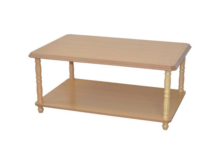 Mid.you Couchtisch, Buche, Holz, Kautschukholz, massiv, Uni, rechteckig, rund, 89x40x58.5 cm, einfacher Aufbau, offenes Fach, Holzmöbel, Holztische, Couchtische Holz
