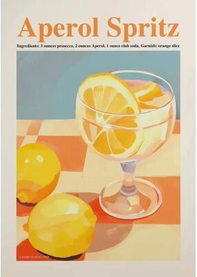Uplift Picks Italian Food Wall Art Aperol Spritz Cocktail Kitchen Poster Pizza Wine Canvas Decor 04 50x70 Cm unframed