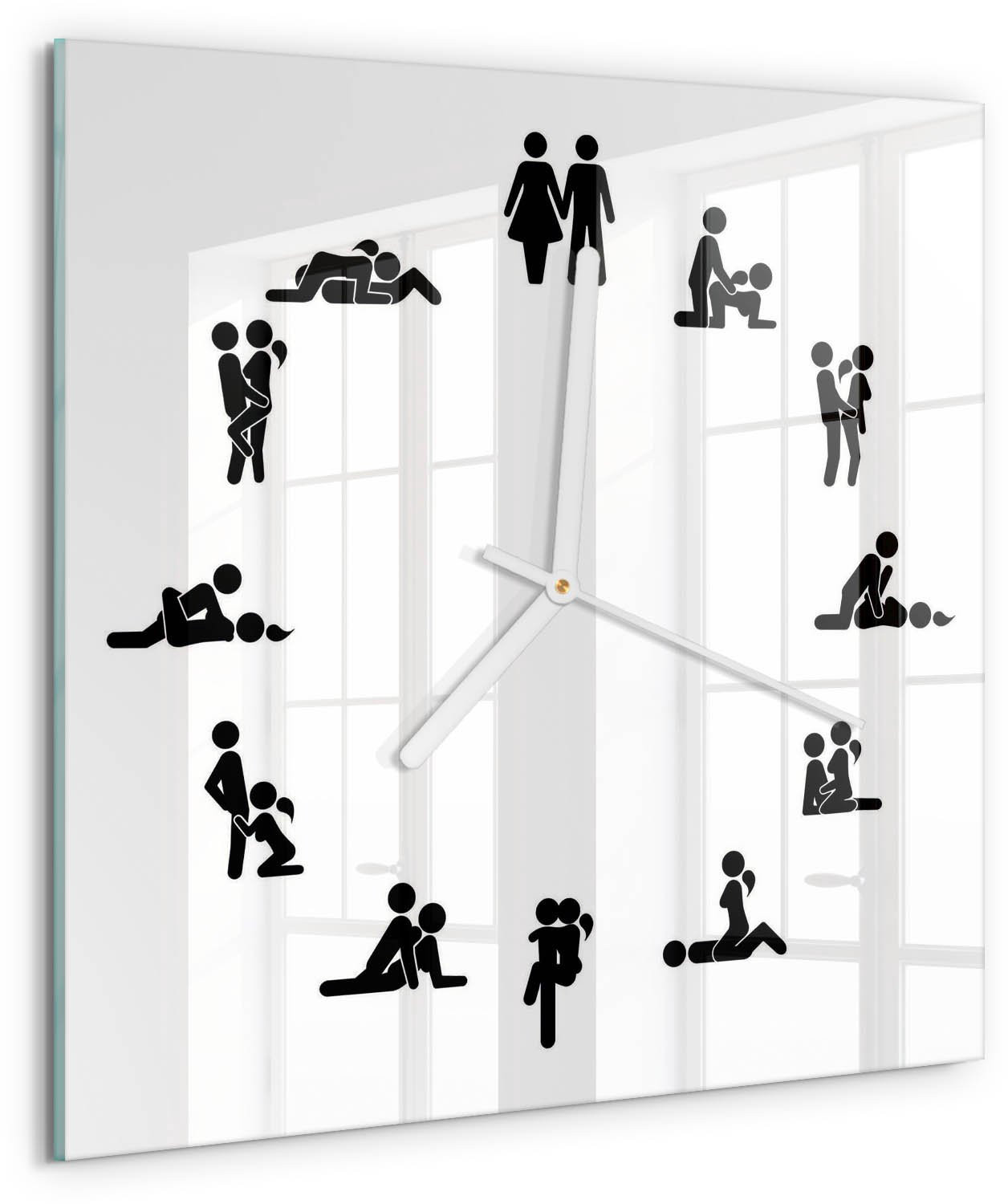 Tulup Wandklok Kama Sutra Decoratief Wit Glas 30 x 30 cm