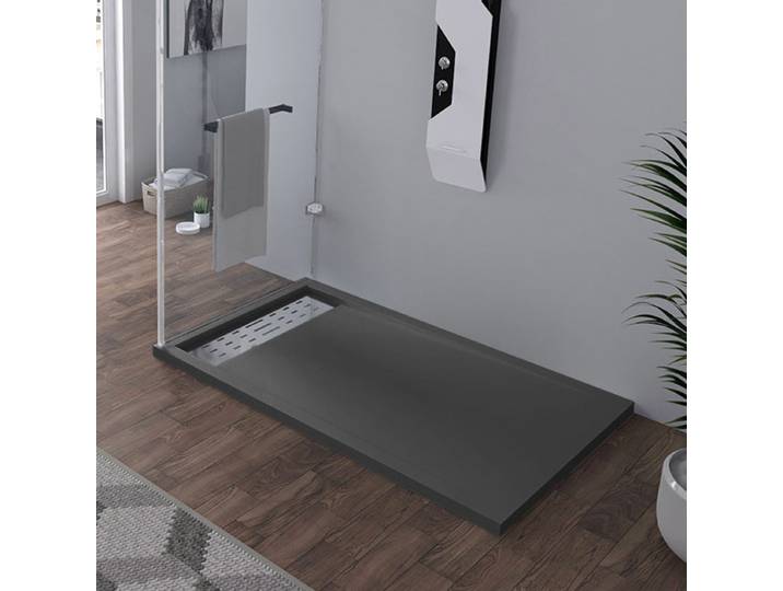 Receveur en gel coat ALICANTE Graphite 140x90cm