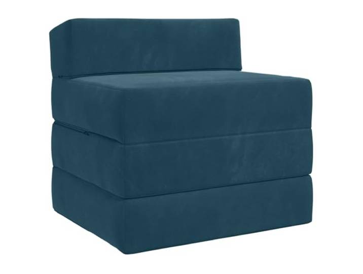KUTYWEXFM 2in1 Schlafsofa Faltbar Klappsofa Samt Blau 70x60x63cm Vielseitiger Sessel verwandelt sich leicht in eine Gästematratze für Wohnzimmer, Schlafzimmer oder kleine Räume.