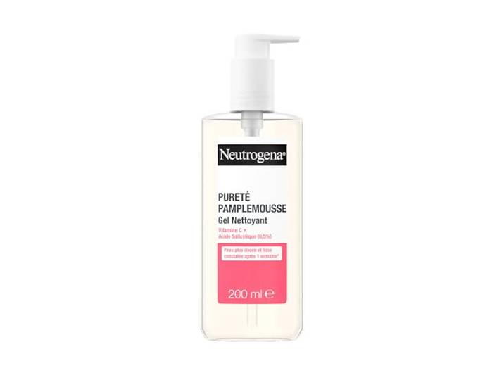 Neutrogena Gel Nettoyant Pureté Pamplemousse\, Vitamine C\, tube de 200 ml Nettoyant visage à la vitamine C et acide salicylique (0\,5%)\, Peau plus douce et lisse constatée après 1 semaine*